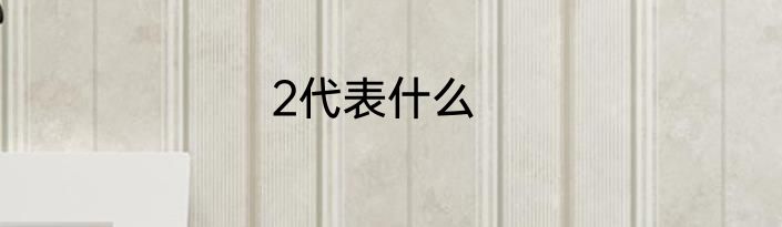 2代表什么