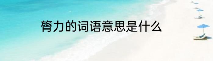 膂力的词语意思是什么