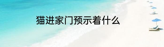 猫进家门预示着什么