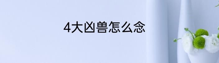 4大凶兽怎么念