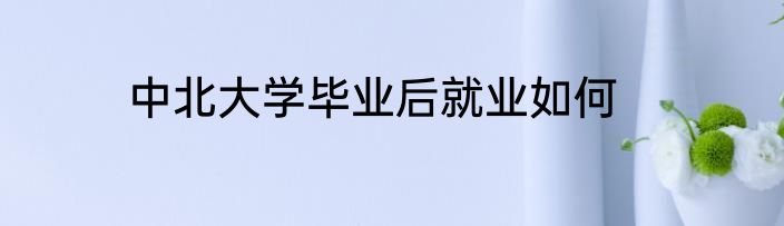 中北大学毕业后就业如何