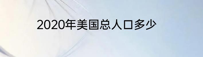 2020年美国总人口多少