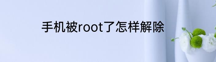 手机被root了怎样解除