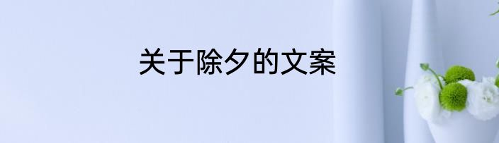 关于除夕的文案