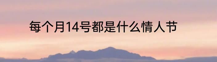 每个月14号都是什么情人节