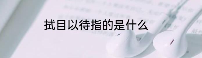 拭目以待指的是什么