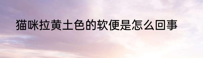 猫咪拉黄土色的软便是怎么回事