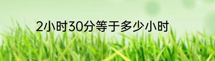 2小时30分等于多少小时