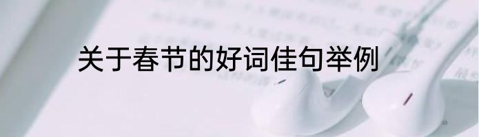 关于春节的好词佳句举例