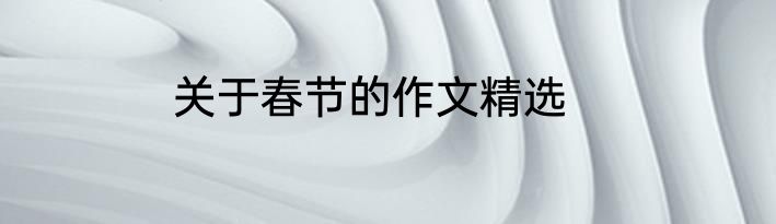 关于春节的作文精选