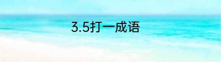 3.5打一成语