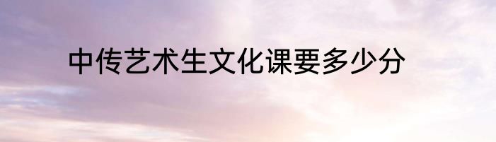 中传艺术生文化课要多少分