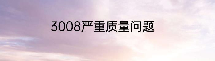 3008严重质量问题