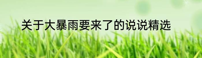 关于大暴雨要来了的说说精选