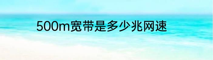 500m宽带是多少兆网速