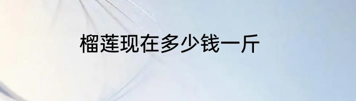 榴莲现在多少钱一斤