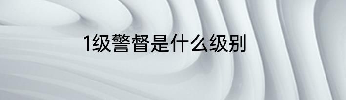1级警督是什么级别