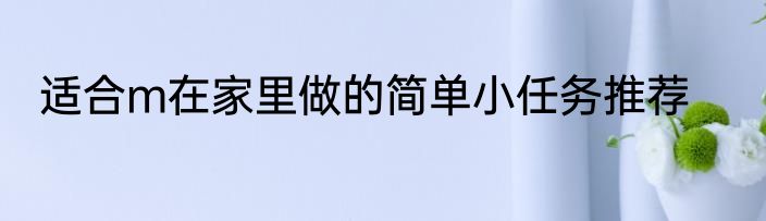 适合m在家里做的简单小任务推荐