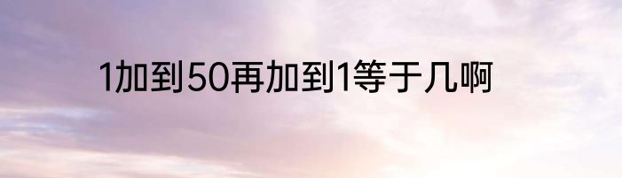 1加到50再加到1等于几啊