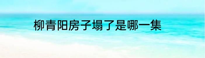 柳青阳房子塌了是哪一集