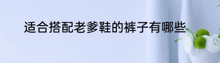 适合搭配老爹鞋的裤子有哪些