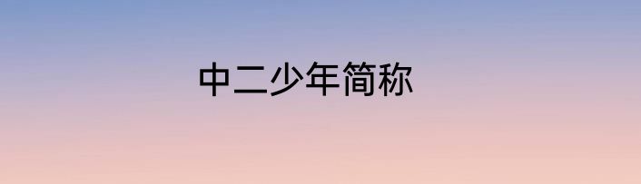 中二少年简称