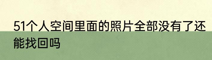 51个人空间里面的照片全部没有了还能找回吗