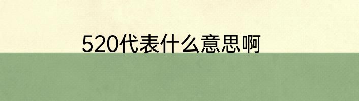 520代表什么意思啊