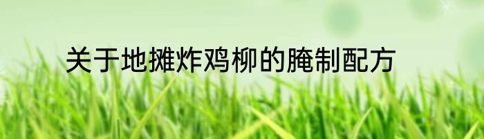 关于地摊炸鸡柳的腌制配方