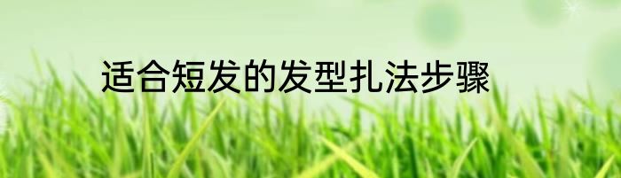 适合短发的发型扎法步骤