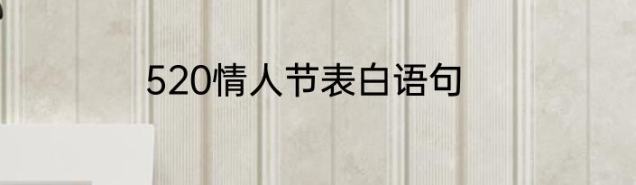 520情人节表白语句