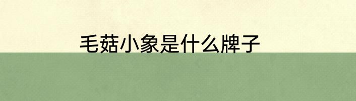 毛菇小象是什么牌子