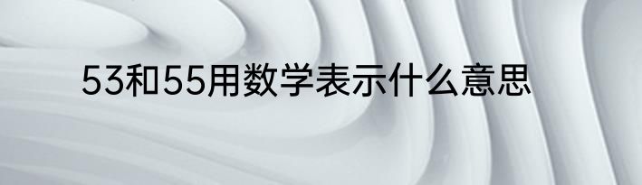 53和55用数学表示什么意思