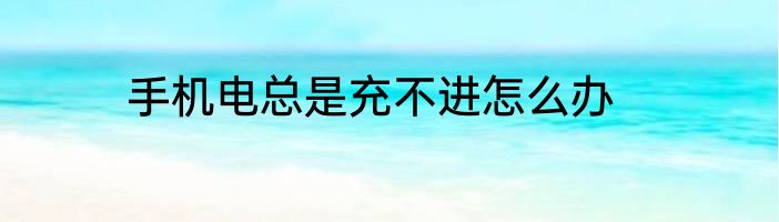 手机电总是充不进怎么办