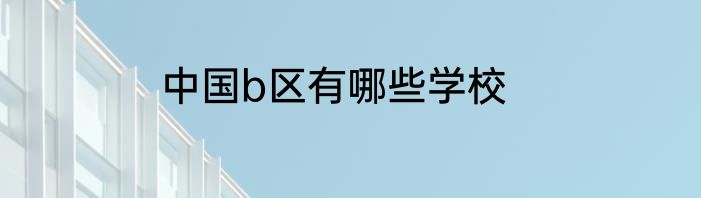 中国b区有哪些学校
