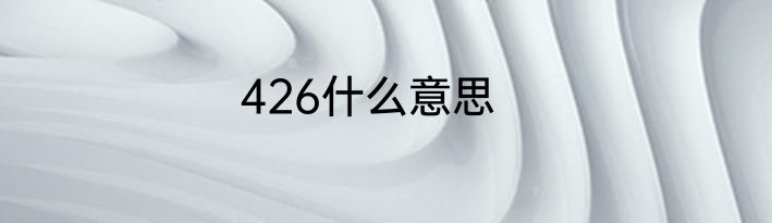 426什么意思