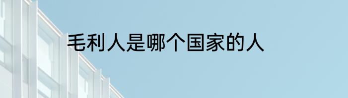 毛利人是哪个国家的人