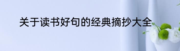 关于读书好句的经典摘抄大全