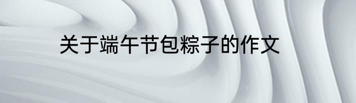 关于端午节包粽子的作文