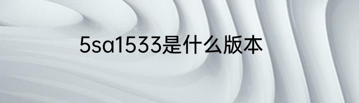 5sa1533是什么版本