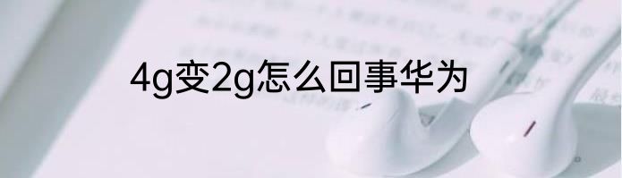 4g变2g怎么回事华为