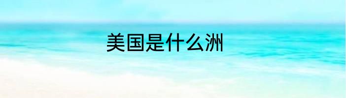 美国是什么洲