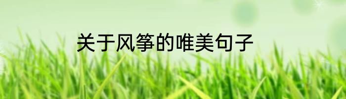 关于风筝的唯美句子