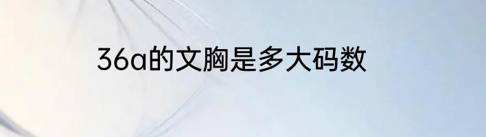 36a的文胸是多大码数