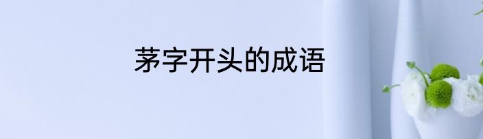 茅字开头的成语