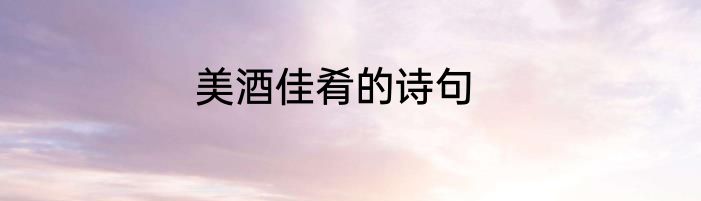 美酒佳肴的诗句