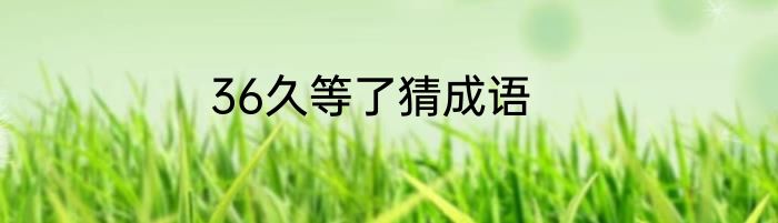 36久等了猜成语