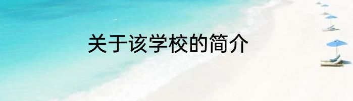 关于该学校的简介