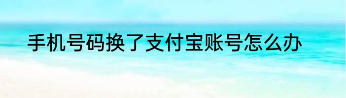 手机号码换了支付宝账号怎么办