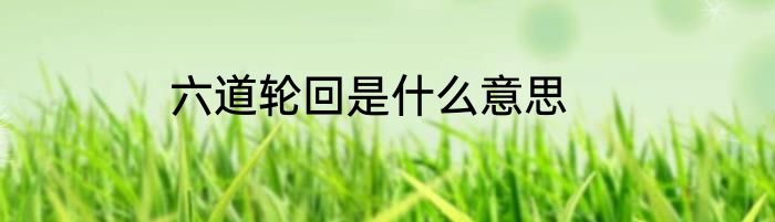 六道轮回是什么意思